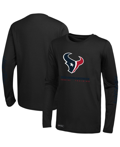 Shop Outerstuff Men's Black Houston Texans Agility Long Sleeve T-shirt
