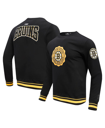 Shop Pro Standard Men's  Black Boston Bruins Crest Emblem Pullover Sweatshirt