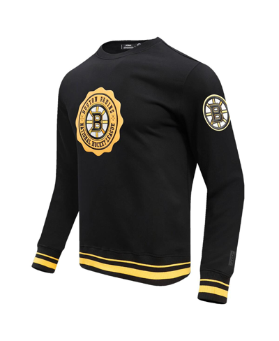 Shop Pro Standard Men's  Black Boston Bruins Crest Emblem Pullover Sweatshirt