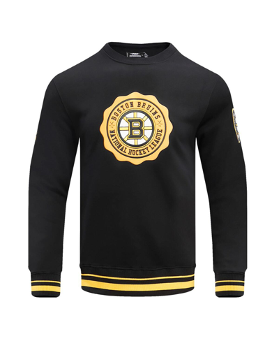 Pro Standard Black Boston Bruins Crest Emblem Pullover Sweatshirt In Black