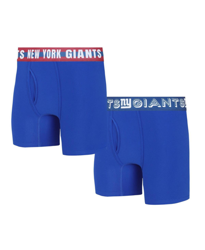 Shop Concepts Sport Men's  New York Giants Gauge Knit Boxer Brief Two-pack In Royal,red