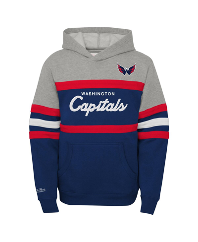 Mitchell & Ness Big Boys  Gray Washington Capitals Head Coach Pullover Hoodie In Gray