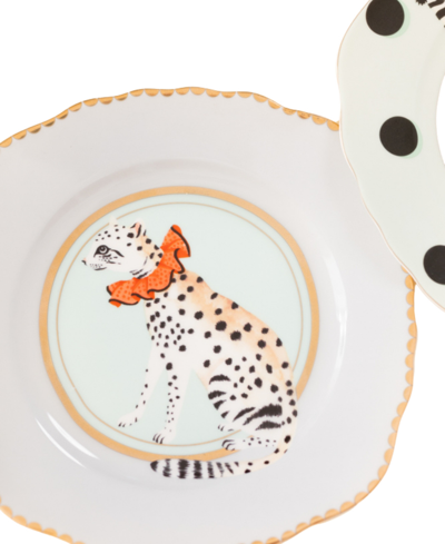 Shop Yvonne Ellen Giraffe, Leopard, Dog, Birds Tea Plates, Set Of 4 In Multi