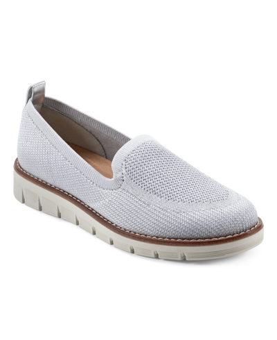 Shop Easy Spirit Women's Valina Casual Slip-on Round Toe Shoes In Light Gray,silver