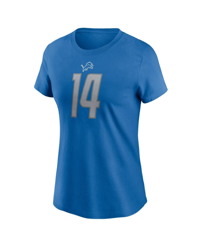 Shop Nike Women's  Amon-ra St. Brown Blue Detroit Lions Player Name And Number T-shirt