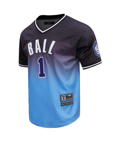 Pro Standard Men's Post Lamelo Ball Navy, Blue Charlotte Hornets Ombre Name And Number T-shirt In Navy,blue