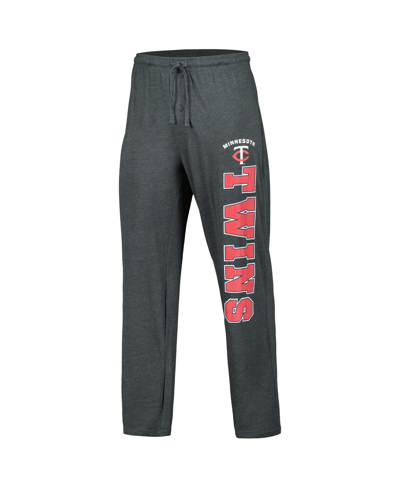 Concepts Sport Men's  Charcoal, Navy Minnesota Twins Meter T-shirt And Pants Sleep Set In Charcoal,navy