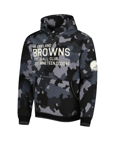 Shop The Wild Collective Men's  Black Cleveland Browns Camo Pullover Hoodie