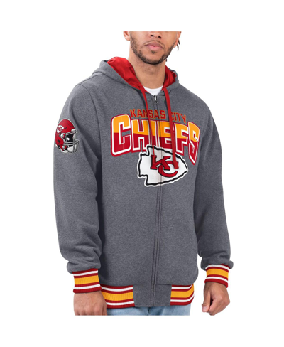 Shop G-iii Sports By Carl Banks Men's  Red, Gold Kansas City Chiefs Commemorative Reversible Full-zip Jack In Red,gold