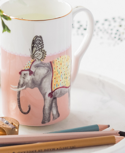 Shop Yvonne Ellen Carnival Elephant And Giraffe Mugs, Set Of 2 In Multi
