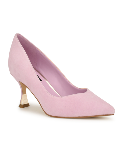 Shop Nine West Women's Ariella Pointy Toe Slip-on Dress Pumps In Light Pink Suede