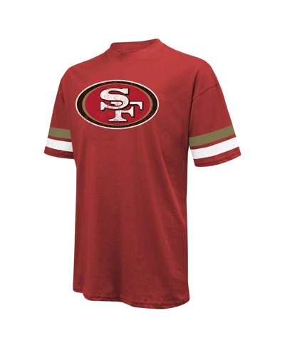 Shop Majestic Men's  Threads Nick Bosa Scarlet Distressed San Francisco 49ers Name And Number Oversize Fit