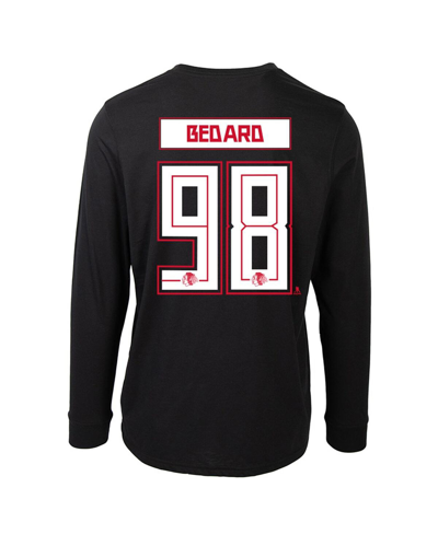 Levelwear Men's  Connor Bedard Black Chicago Blackhawks Oscar Name And Number Long Sleeve T-shirt In Black