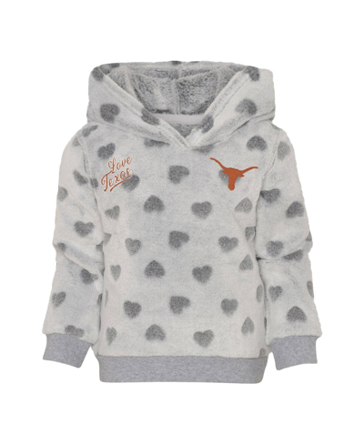 Shop Outerstuff Girls Infant Gray, Black Texas Longhorns Heart To Heart Pullover Hoodie And Leggings Set In Gray,black