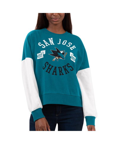 Shop G-iii 4her By Carl Banks Women's  Teal San Jose Sharks Team Pride Pullover Sweatshirt