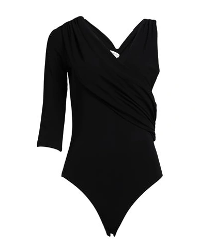 Shop Alexander Mcqueen Woman Bodysuit Black Size 8 Viscose, Elastane