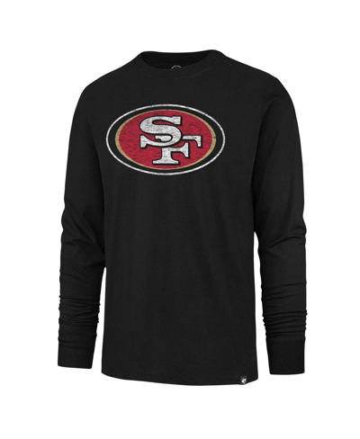Shop 47 Brand Men's ' Black Distressed San Francisco 49ers Premier Franklin Long Sleeve T-shirt