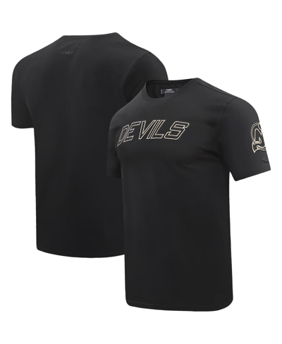 Shop Pro Standard Men's  Black New Jersey Devils Wordmark T-shirt