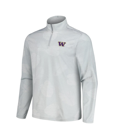 Tommy Bahama Gray Washington Huskies Delray Frond Islandzone Half-zip Jacket In Gray