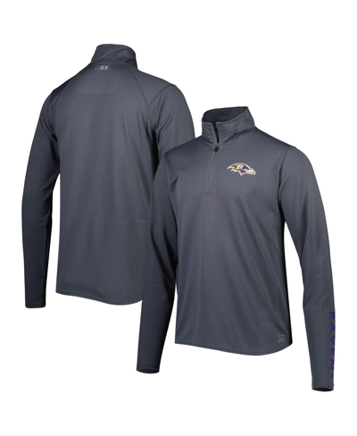 Shop Msx By Michael Strahan Men's  Charcoal Baltimore Ravens 1/4-zip Sweatshirt