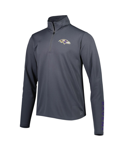 Shop Msx By Michael Strahan Men's  Charcoal Baltimore Ravens 1/4-zip Sweatshirt