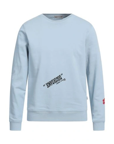 Shop Daniele Alessandrini Homme Man Sweatshirt Sky Blue Size Xl Cotton, Polyester