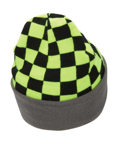 Shop Nike Youth Boys And Girls  Charcoal Reversible Smiley Tall Peak Cuffed Knit Hat