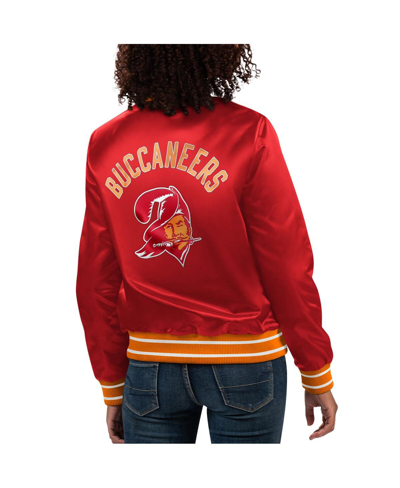 STARTER WOMEN'S STARTER RED TAMPA BAY BUCCANEERS FULL COUNT SATIN FULL-SNAP VARSITY JACKET 