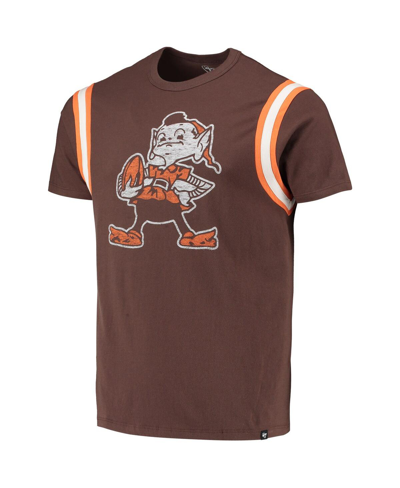 Shop 47 Brand Men's ' Brown Distressed Cleveland Browns Premier Point T-shirt