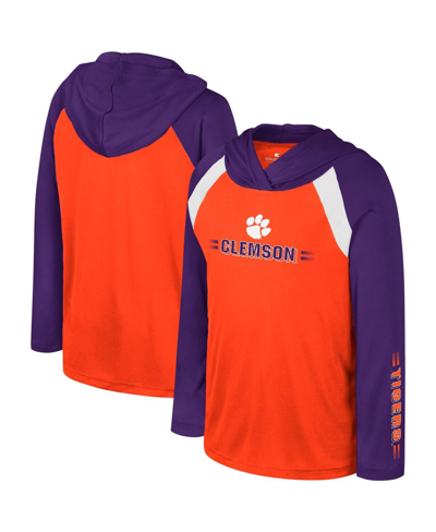 Shop Colosseum Big Boys  Orange Clemson Tigers Eddie Multi-hit Raglan Long Sleeve Hoodie T-shirt