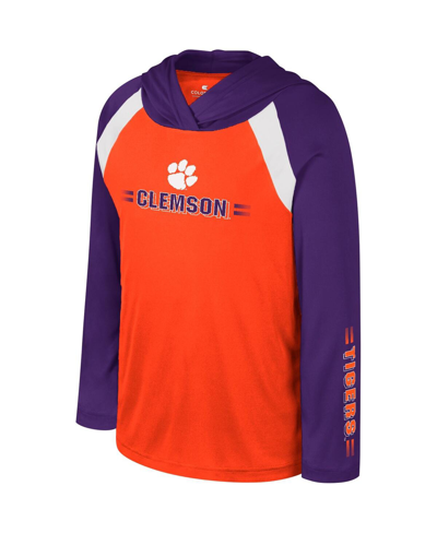 Shop Colosseum Big Boys  Orange Clemson Tigers Eddie Multi-hit Raglan Long Sleeve Hoodie T-shirt