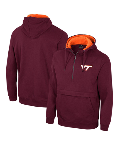 Colosseum Maroon Virginia Tech Hokies Half-zip Hoodie In Maroon