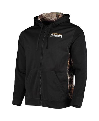 Dunbrooke Men's  Black, Realtree Camo Jacksonville Jaguars Decoy Tech Fleece Full-zip Hoodie In Black,realtree Camo