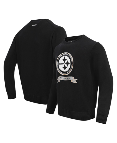Pro Standard Black Pittsburgh Steelers Prep Knit Sweater In Black