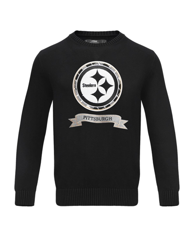 Pro Standard Black Pittsburgh Steelers Prep Knit Sweater In Black