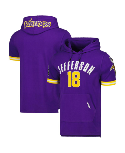 Shop Pro Standard Men's  Justin Jefferson Purple Minnesota Vikings Player Name And Number Hoodie T-shirt
