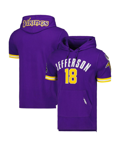 Pro Standard Men's  Justin Jefferson Purple Minnesota Vikings Player Name And Number Hoodie T-shirt In Purple