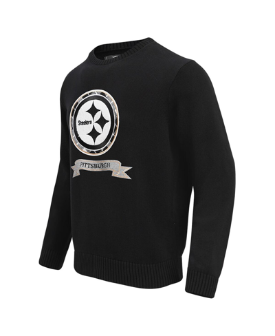 Pro Standard Black Pittsburgh Steelers Prep Knit Sweater In Black