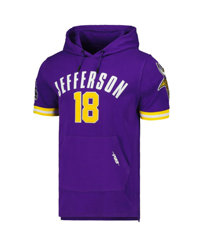 Pro Standard Men's  Justin Jefferson Purple Minnesota Vikings Player Name And Number Hoodie T-shirt In Purple