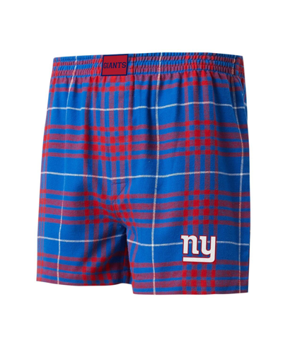 Concepts Sport Men's  Royal, Red New York Giants Concord Flannel Boxers In Royal,red