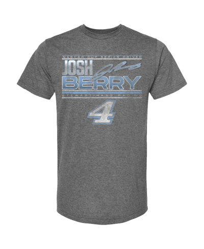 Shop Checkered Flag Sports Men's  Heather Charcoal Josh Berry Name And Number T-shirt