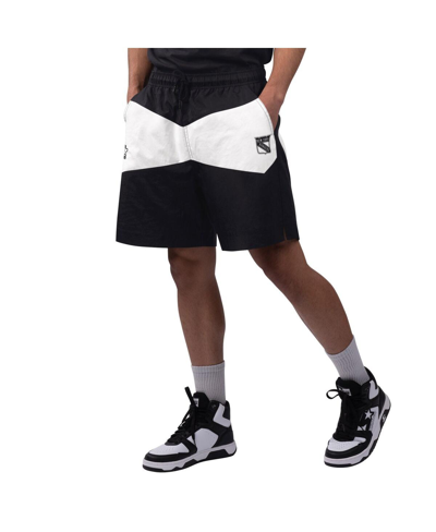 Starter Men's  X Nhl Black Ice Black, White New York Rangers Linechange Shorts In Black,white