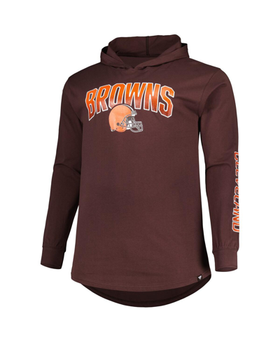 Fanatics Branded Brown Cleveland Browns Big & Tall Front Runner Pullover Hoodie In Brown