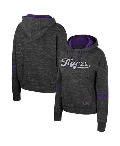 Colosseum Charcoal Lsu Tigers Catherine Speckle Pullover Hoodie In Charcoal