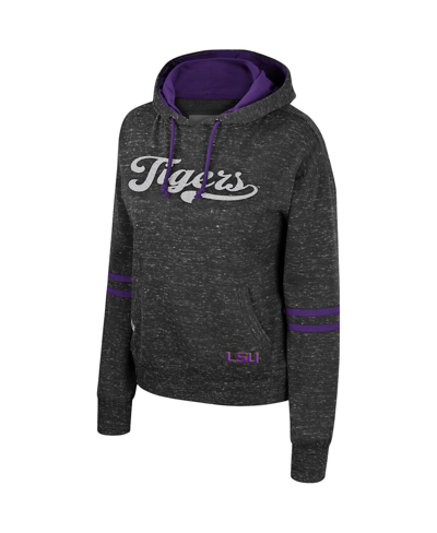 Colosseum Charcoal Lsu Tigers Catherine Speckle Pullover Hoodie In Charcoal