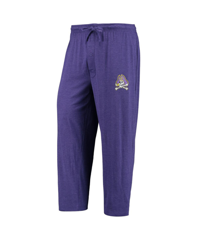 Concepts Sport Men's  Purple, Heathered Charcoal Distressed Ecu Pirates Meter Long Sleeve T-shirt And In Purple,heathered Charcoal