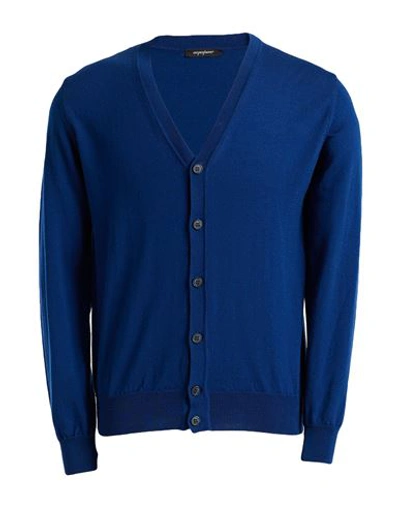Shop Acquapura Man Cardigan Blue Size S Merino Wool