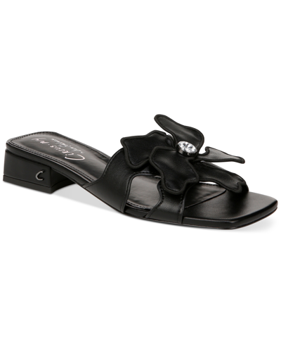 Shop Circus Ny Women's Jolie Flower Block-heel Slide Sandals In Black