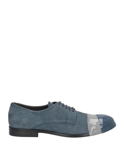 Shop Attimonelli's Man Lace-up Shoes Slate Blue Size 11 Soft Leather