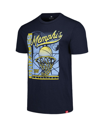 Sportiqe Men's And Women's  Navy Distressed Memphis Grizzlies Swish Super-soft Comfy Tri-blend T-shir In Navy
